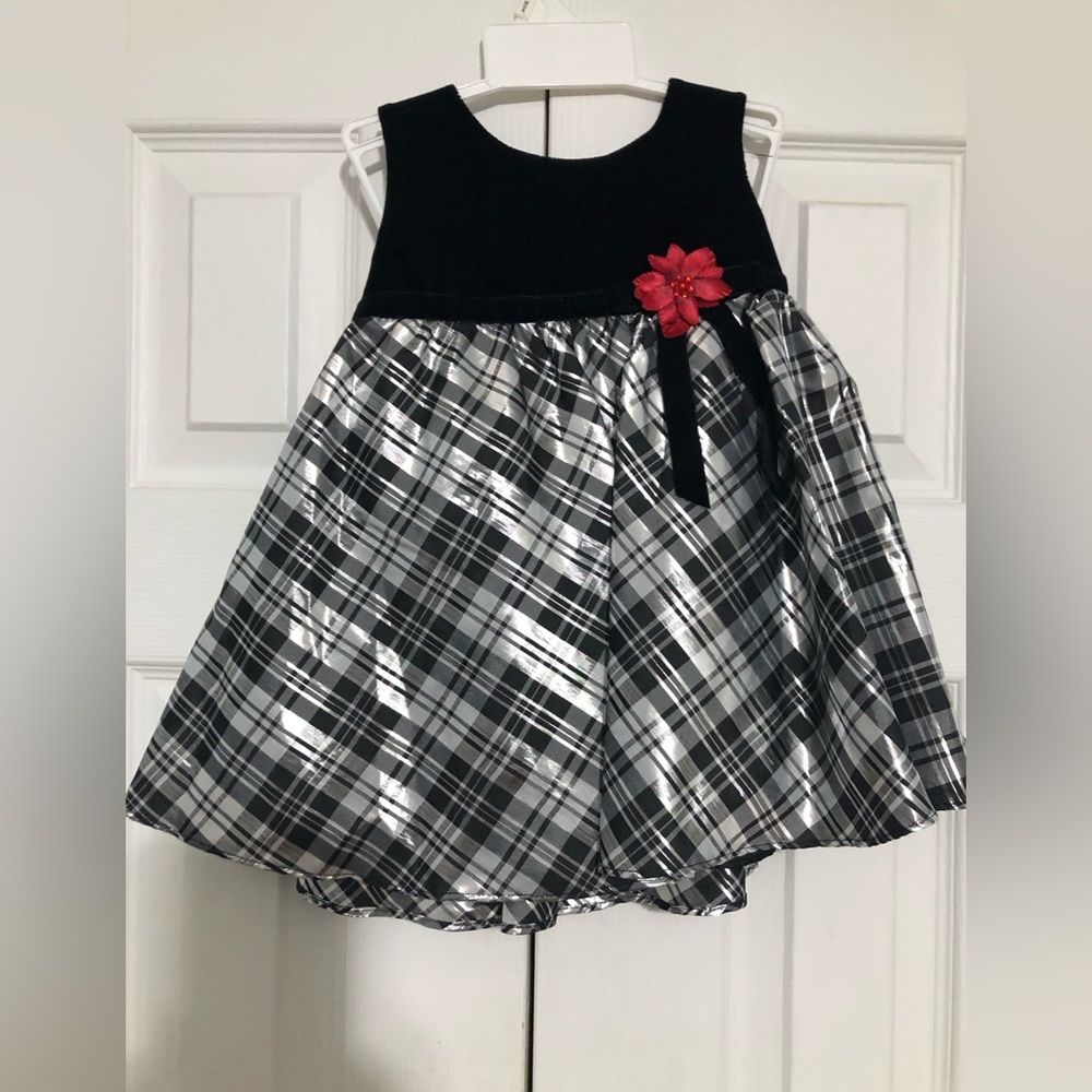 La Princess holiday dress. Black‎ silver flower girls baby size 12 months